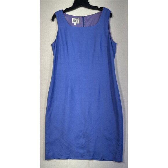 Yves Cossette Depeche Mode Womens Linen Blend Jacket & Dress Size 14 Blue - Picture 9 of 14